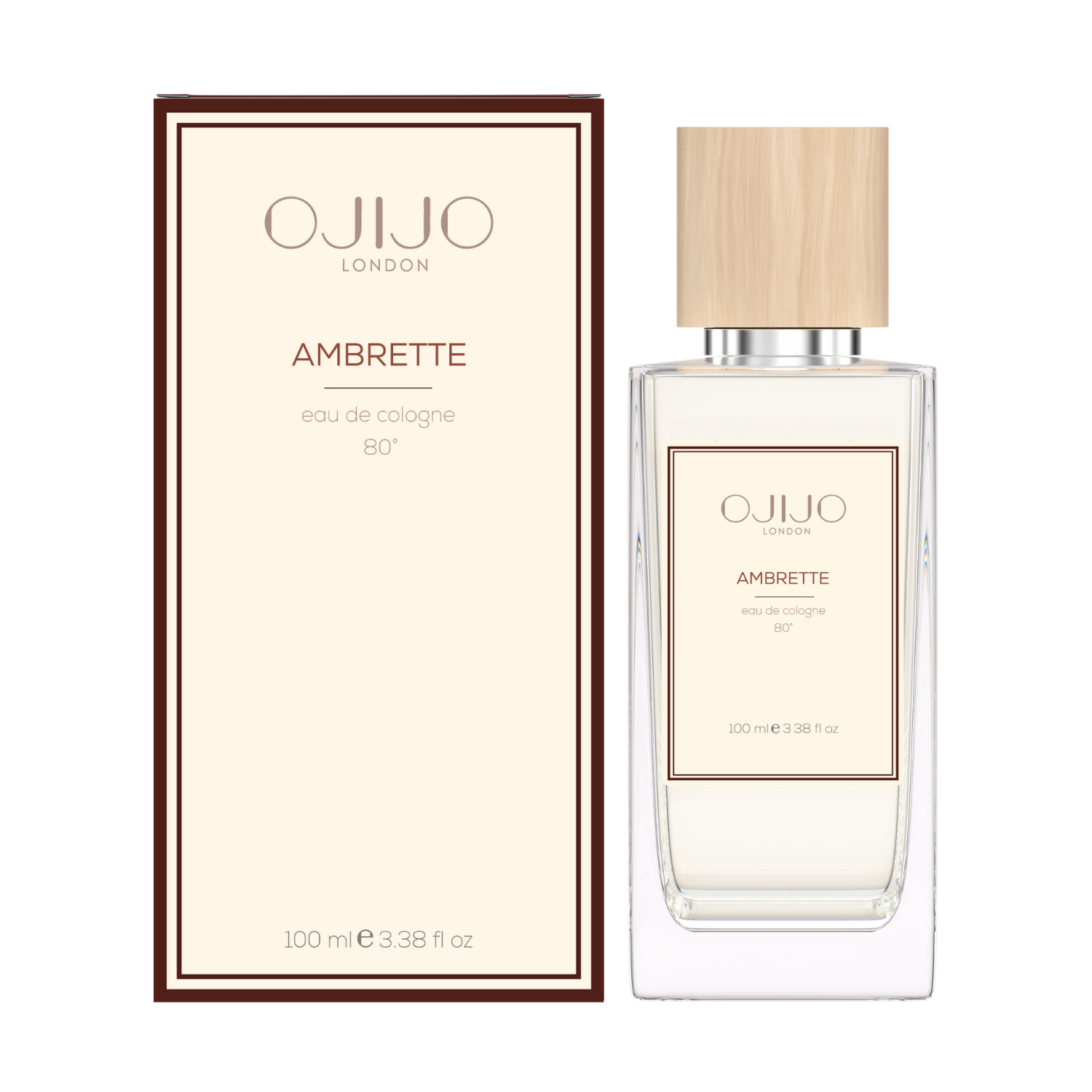 OJIJO LONDON Ambrette Kolonya 100 ml 80 Derece Parfümlü Kolonya - Cam Şişe - Görsel 4