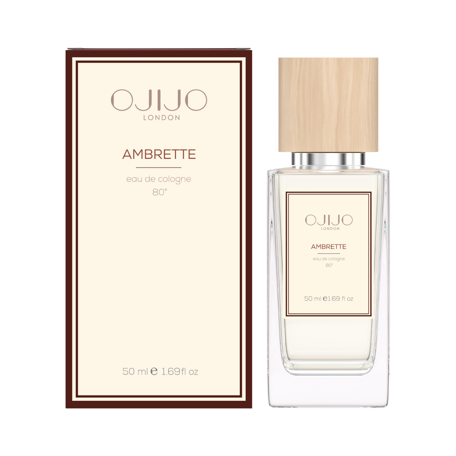 OJIJO LONDON Ambrette Kolonya 50 ml 80 Derece Parfümlü Kolonya - Cam Şişe - Görsel 4