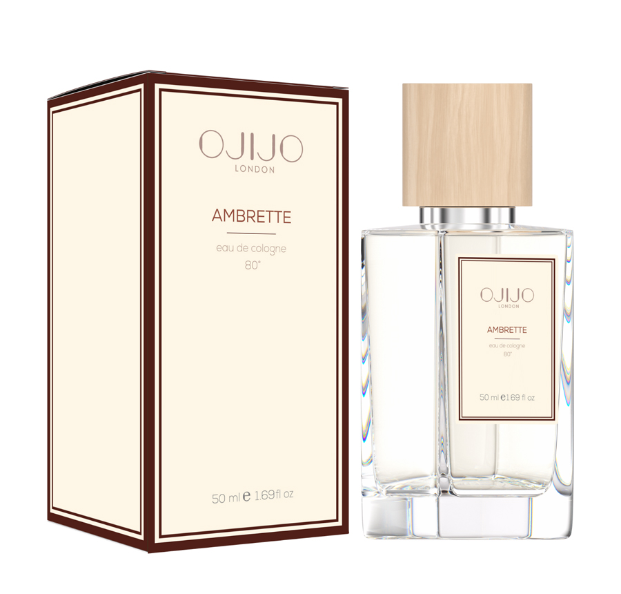 OJIJO LONDON Ambrette Kolonya 50 ml 80 Derece Parfümlü Kolonya – Cam Şişe