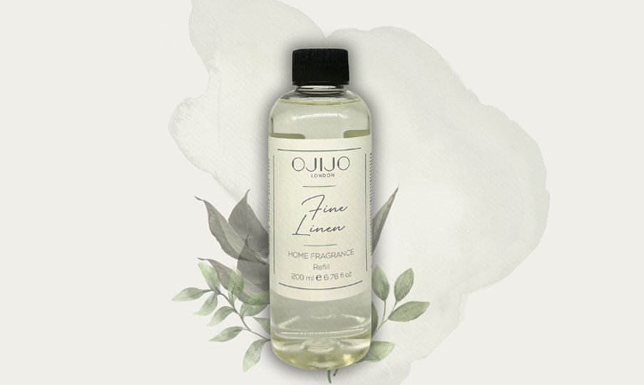 OJIJO LONDON Fine Linen Çubuklu Oda Parfümü Yedek Dolum Şişesi 200 ml Refill